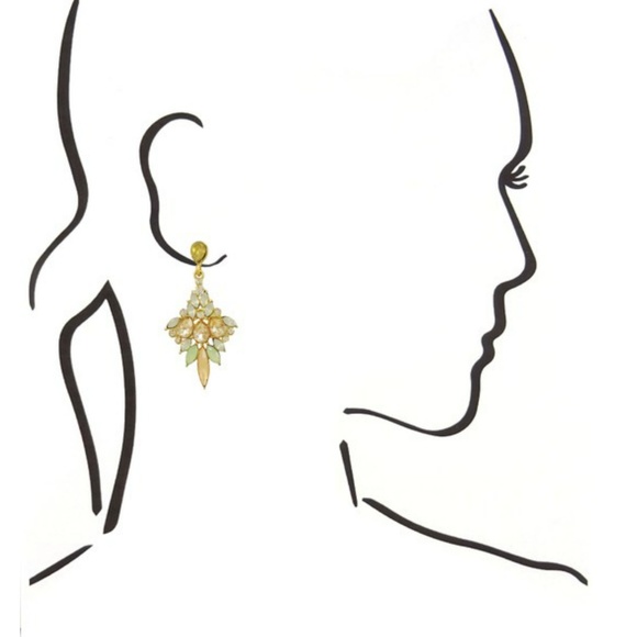 Spring Starburst marquis rhinestone linear earring - Picture 3 of 4